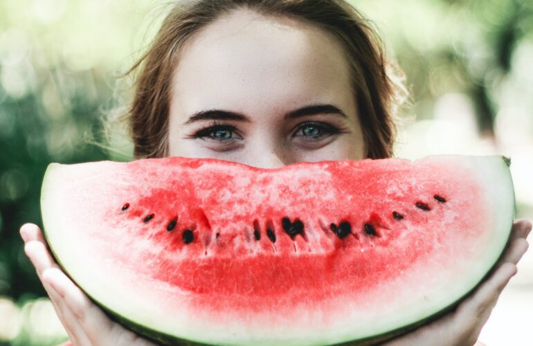 watermelon smiling lady